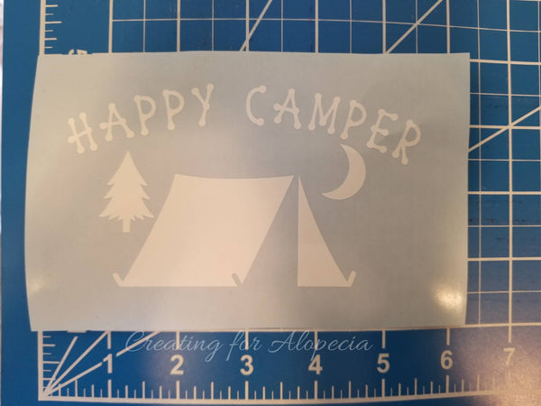 "Happy Camper" Tent Decal