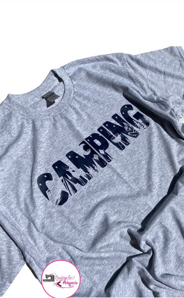 “CAMPING” screen print shirt
